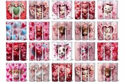 3D Valentines Tumbler Bundle PNG | 20oz Skinny Tumbler Product Image 6