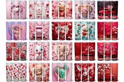 3D Valentines Tumbler Bundle PNG | 20oz Skinny Tumbler Product Image 7