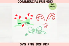 Christmas Coquette bow candycane svg,trendy Girly Christmas Product Image 3