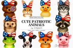 Cute Patriotic Animals Clipart Bundle Product Image 1