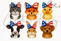 Cute Patriotic Animals Clipart Bundle Product Image 4