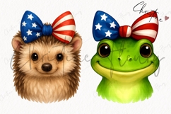 Cute Patriotic Animals Clipart Bundle Product Image 6