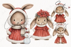 Christmas Bunny Clipart Bundle - 29 Elements Product Image 6