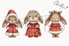 Christmas Bunny Clipart Bundle - 29 Elements Product Image 7