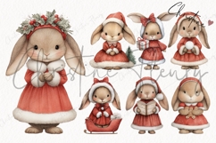 Christmas Bunny Clipart Bundle - 29 Elements Product Image 8