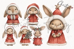 Christmas Bunny Clipart Bundle - 29 Elements Product Image 9