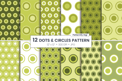Green Circle Digital Paper | Dot In Circle Scrapbook Paper Product Image 4