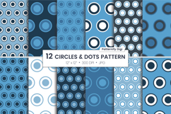 Blue polka dots and circles digital seamless pattern Product Image 1