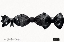Watercolor Black Coquette Bow | Gothic PNG Product Image 1