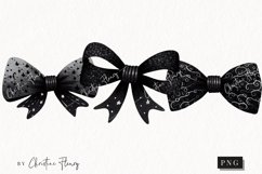 Watercolor Black Coquette Bow | Gothic PNG Product Image 1