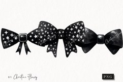 Watercolor Black Coquette Bow | Gothic PNG Product Image 1