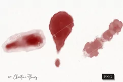 Watercolor Blood Smears Clipart | True Crime PNG Product Image 1