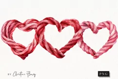 Watercolor Valentine Rope Heart PNG | Valentine's Day PNG Product Image 1