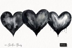 Watercolor Black Heart PNG | Valentine&#039;s Day Clipart Product Image 1