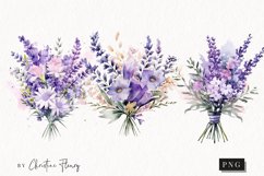 Watercolor Lavender Flower Bouquet | Spring PNG Product Image 1