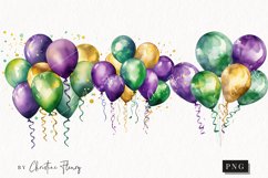 Purple &amp; Green Balloons PNG | Party Clipart Product Image 1