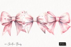 Watercolor Pink Bows Clipart | Christmas Clipart Product Image 1