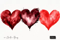 Watercolor Red Heart PNG | Valentine's Day Clipart Product Image 1
