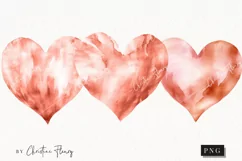 Watercolor Rose Gold Heart PNG | Valentine's Day Clipart Product Image 1