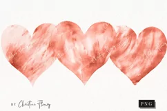 Watercolor Rose Gold Heart PNG | Valentine's Day Clipart Product Image 1