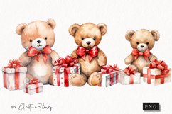 Watercolor Valentine Teddy Bears Clipart | Valentines Clipar Product Image 1