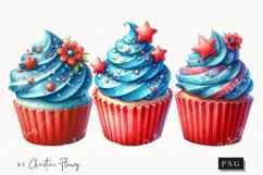 4th Of July Cupcakes PNG | Patriotic PNG Product Image 1