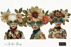 Vintage Floral Fantasy People | Whimsical PNG Product Image 1