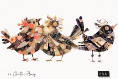 Vintage Patchwork Birds PNG | Vintage PNG Product Image 1