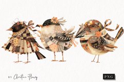 Vintage Patchwork Birds PNG | Vintage PNG Product Image 1