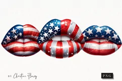 4th Of July Lips PNG | Patriotic PNG Product Image 1