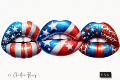 4th Of July Lips PNG | Patriotic PNG Product Image 1
