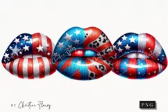 4th Of July Lips PNG | Patriotic PNG Product Image 1
