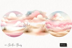 Watercolor Pink Landscape Background PNG | Summer PNG Product Image 1