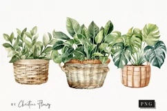 Watercolor House Plants Clipart | House Clipart Product Image 1