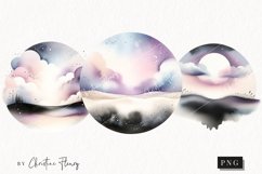 Watercolor Purple Scene PNG | Summer PNG Product Image 1