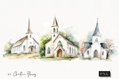 Watercolor Church PNG | Christian PNG Product Image 1