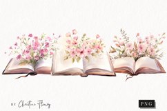 Watercolor Flower Books PNG | Reading PNG Product Image 1