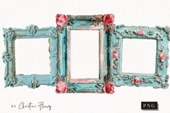 Teal Shabby Chic Frame Overlay | Cottage PNG Product Image 1