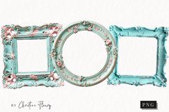 Teal Shabby Chic Frame Overlay | Cottage PNG Product Image 1