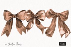 Watercolor Brown Coquette Bows | Football PNG Product Image 1