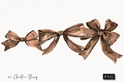 Watercolor Brown Coquette Bows | Football PNG Product Image 1
