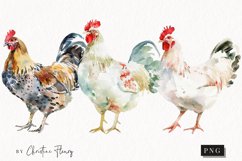Watercolor Chickens | Farmhouse PNG Product Image 1