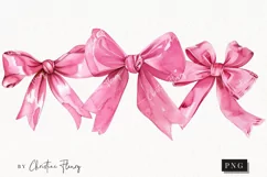 Watercolor Pink Coquette Bows PNG | Coquette PNG Product Image 1