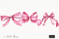 Watercolor Pink Coquette Bows PNG | Coquette PNG Product Image 1