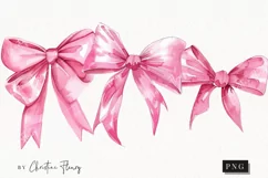 Watercolor Pink Coquette Bows PNG | Coquette PNG Product Image 1