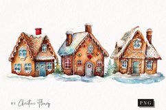 Watercolor Gingerbread House Clipart | Christmas Clipart Product Image 1