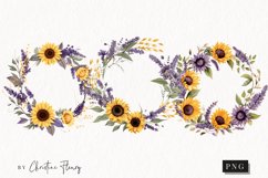 Lavender &amp; Sunflower Wreaths PNG | Cottagecore PNG Product Image 1