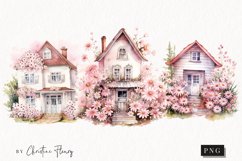 Pink Floral House PNG | Spring PNG Product Image 1