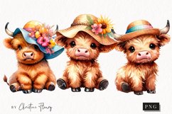 Spring Highland Cows PNG | Summer PNG Product Image 1