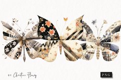 Vintage Patchwork Butterflies PNG | Vintage PNG Product Image 1